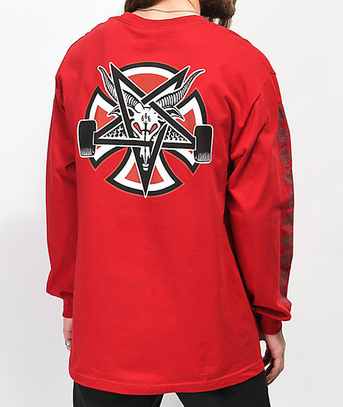 Independent x Thrasher Pentagram Lonsleeve Tshirt Red Black