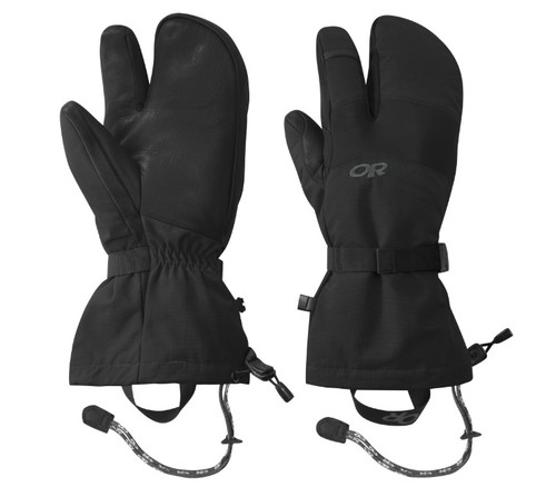 Outdoor Research OR Highcamp 3-Finger Gloves Mens Black New