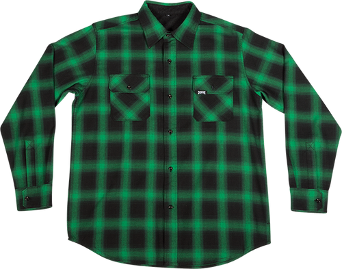 CREATURE DAMNED L/S BUTTON UP MEDIUM GRN/BLK PLAID