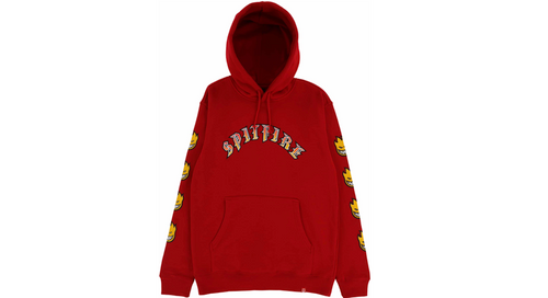 Spitfire Old E Bighead Fill Hoodie Scarlet Gold