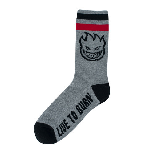 Spitfire Bighead LTB Socks Grey Blk Red OneSize