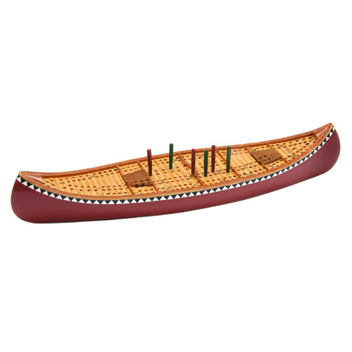 Outside Inside Canoe Cribbage Board Brown OneSize