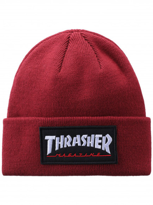 Thrasher Logo Patch Beanie Maroon OneSize