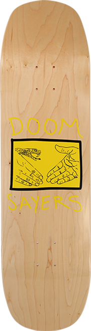 DOOM SAYERS SNAKE SHAKE SKATE DECK-8.58 NATURAL/YEL w/MOB GRIP