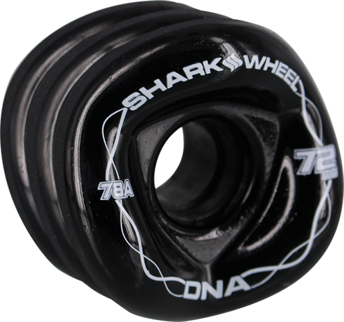 SHARK DNA 72mm 78a SOLID BLACK/WHT WHEELS SET