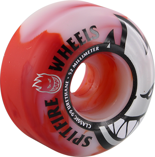 SPITFIRE BIGHEAD SPLIT SWIRL 52mm WHT/RED WHEELS SET