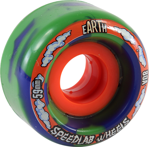SPEEDLAB GLOBES 59mm 80a BLUE/GRN SWIRL WHEELS SET