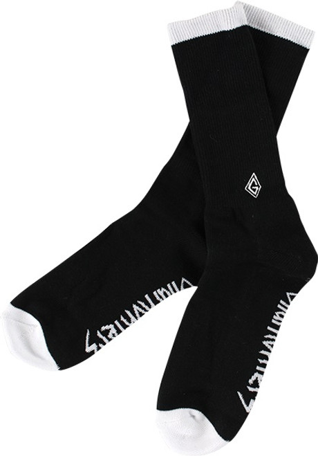 Gnarhunters Logo Crew Socks Black White Onesize