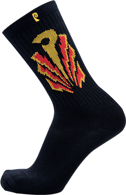 PSOCKADELIC FUTURE 1 CREW SOCKS BLACK 1pr