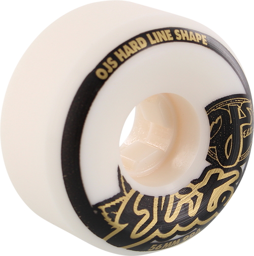 OJ ELITE HARDLINE 56mm 99a WHT W/GOLD/BLK WHEELS SET