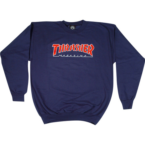 Thrasher Outlined Crewneck Navy Red S