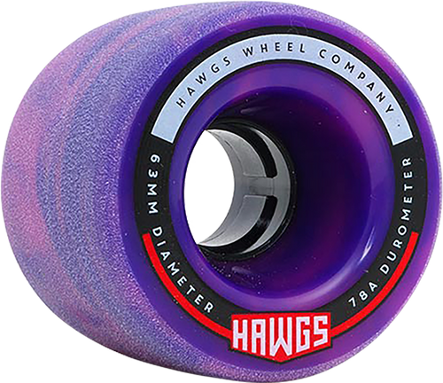 HAWGS FATTIE 63mm 78a PINK/PURPLE SWIRL WHEELS SET