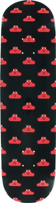 THANK YOU BAD CLOUDS SKATE DECK-8.25 BLK/RED w/MOB GRIP