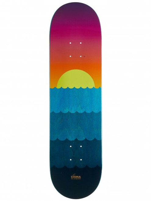 Real Chima Golden Hour Skate Deck Blue Yellow Pink 8.4