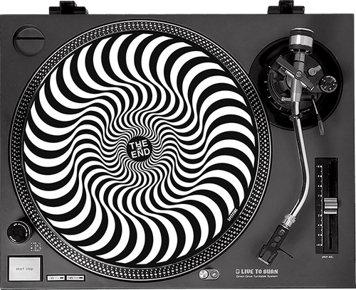 SPITFIRE TURNTABLE SLIP MAT - SWIRL BLK/WHT