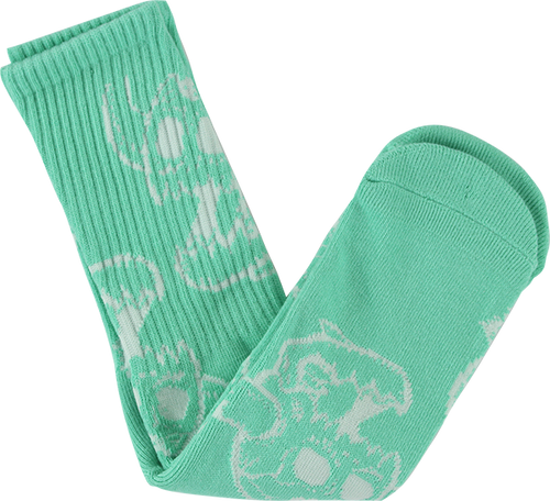 TOY MACHINE MONSTER SKULL CREW SOCKS AQUA 1pr