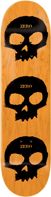 ZERO MULTI SKULL STENCIL SKATE DECK-8.5 ORG/BLK