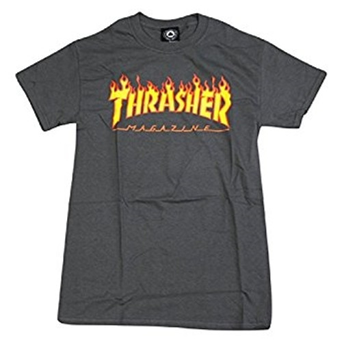 Thrasher Flame Logo Tshirt Grey Small