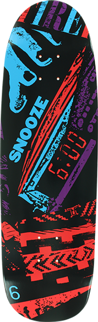 TIRED SNOOZE BUTTON/SIGAR SKATE DECK-9.25x31.5 BLK