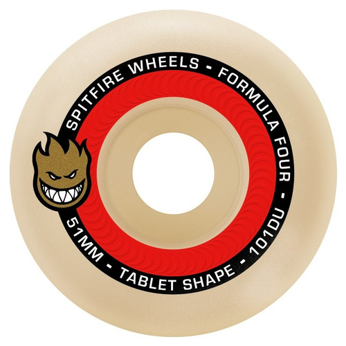 Spitfire F4 Tablets Skate Wheel Set Natural Red 54mm/101d