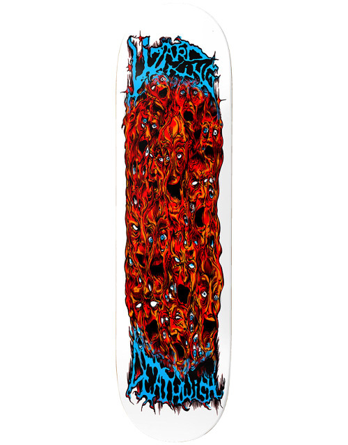 Deathwish Lizard King Agony Totem Skate Deck White Red 8.25