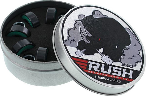 Rush Tin Bearings ABEC3 w/Spacers Black Onesize