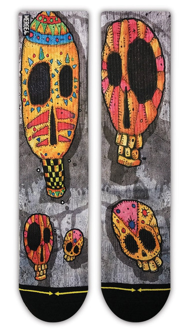 Merge4 Candy Skulls Socks Yellow Red