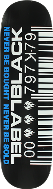 BLACK LABEL BARCODE SKATE DECK-8.5 BLK/WHT/BLUE