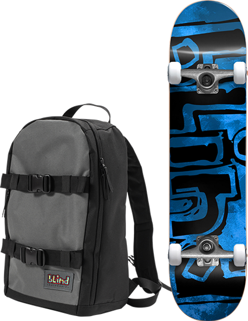 BLIND OG WATERCOLOR SKATEBOARD COMPLETE/BACKPACK-7.25 BLUE