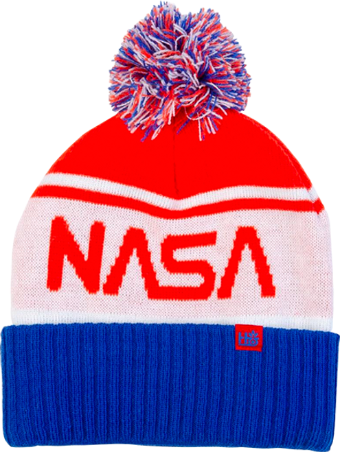 HABITAT NASA POM BEANIE WHT/RED/BLUE