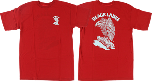 BLACK LABEL VULTURE CURB CLUB SS TSHIRT LARGE  RED/WHT