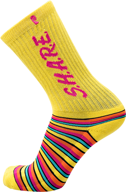 PSOCKADELIC SHARE CREW SOCKS YELLOW