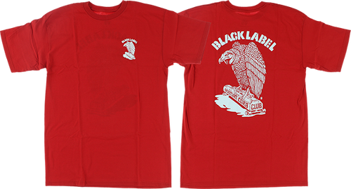 BLACK LABEL VULTURE CURB CLUB SS TSHIRT XLARGE RED/WHT