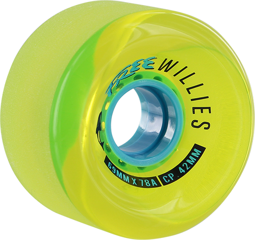 FREE WILLIES V2 69mm 78a CLR.GOLD/BLUE WHEELS SET