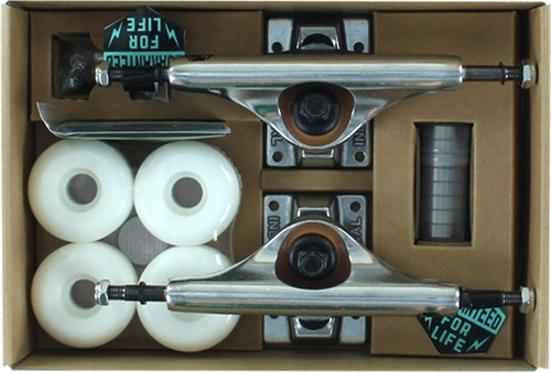 INDUSTRIAL COMP-PK 5.0 RAW/RAW W/WHT 52mm Wheels Set of 2 Trucks