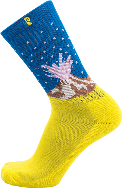 PSOCKADELIC VOLCANO CREW SOCKS NEON YEL/BLUE