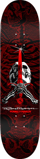 Powell Skull and Sword Skate Deck 249 Red 8.5