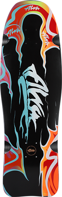 ALVA MODERN AGGRESSION FISH SKATE DECK-9.5x31.5 BLK/GRN w/MOB Grip