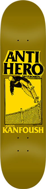 ANTI HERO KANFOUSH X LANCE II SKATE DECK-8.5 YELLOW w/MOB Grip