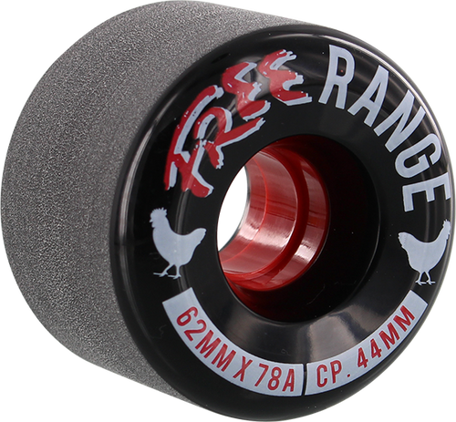 FREE RANGE 62mm 78a BLACK/RED Wheels Set