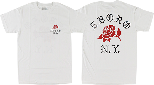 5BORO ROSE SS TSHIRT LARGE  WHITE