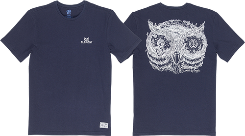 ELEMENT TOO LATE IN THE OWL SS TSHIRT LARGE  ECLIPSE NAVY