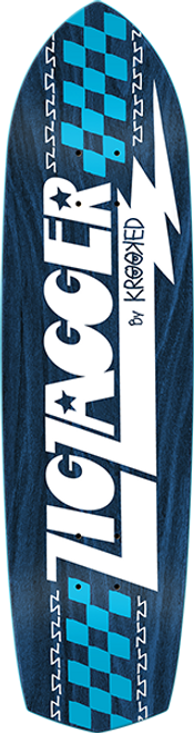 KROOKED ZAGGER RGB SKATE DECK-8.62x32.38 BLUE w/MOB Grip