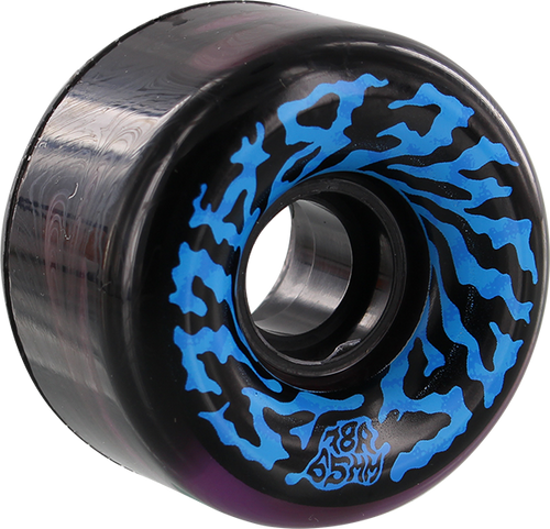 SANTA CRUZ SLIMEBALLS SWIRLY 65mm 78a BLK/PUR W/BLU Wheels Set