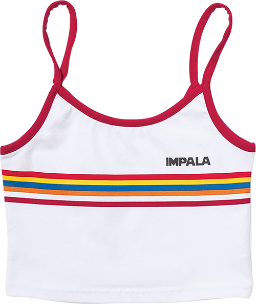 IMPALA STRIPE CROP SINGLET SHIRT XSMALL WHT/RED