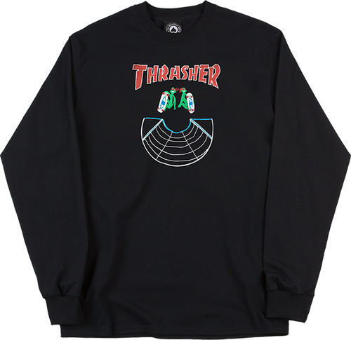 THRASHER DOUBLES LONGSLEEVE MEDIUM BLACK