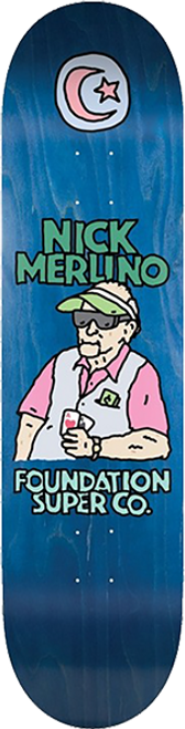 FOUNDATION MERLINO OLD GUYS SKATE DECK-8.5 w/MOB Grip