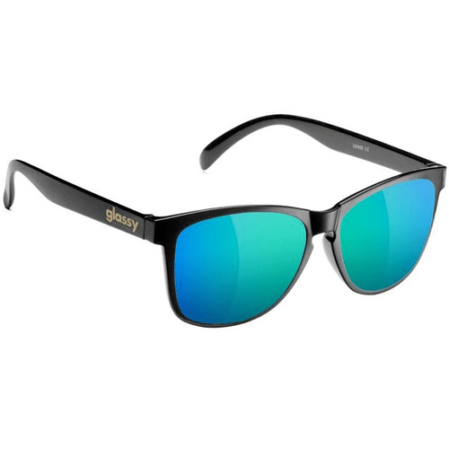 Glassy Deric Sunglasses Matte Black Green Mirror OneSize