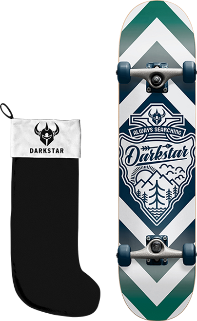 DARKSTAR LOCKUP W/STOCKING SKATEBOARD COMPLETE-7.87 BLUE/WHT/GRN