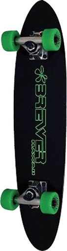 BREWER OUTLINE GREEN SKATEBOARD COMPLETE-6.25x24.5